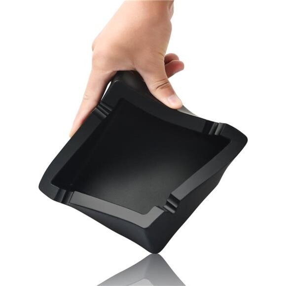 Cigar Ashtray Big Ashtrays for Cigarettes Patio Outdoors Large Black 4 Dual-use - Picture 5 of 7